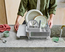 Extend™ Steel Plus Expandable Stone Dish Drainer with Wine Glass Rack