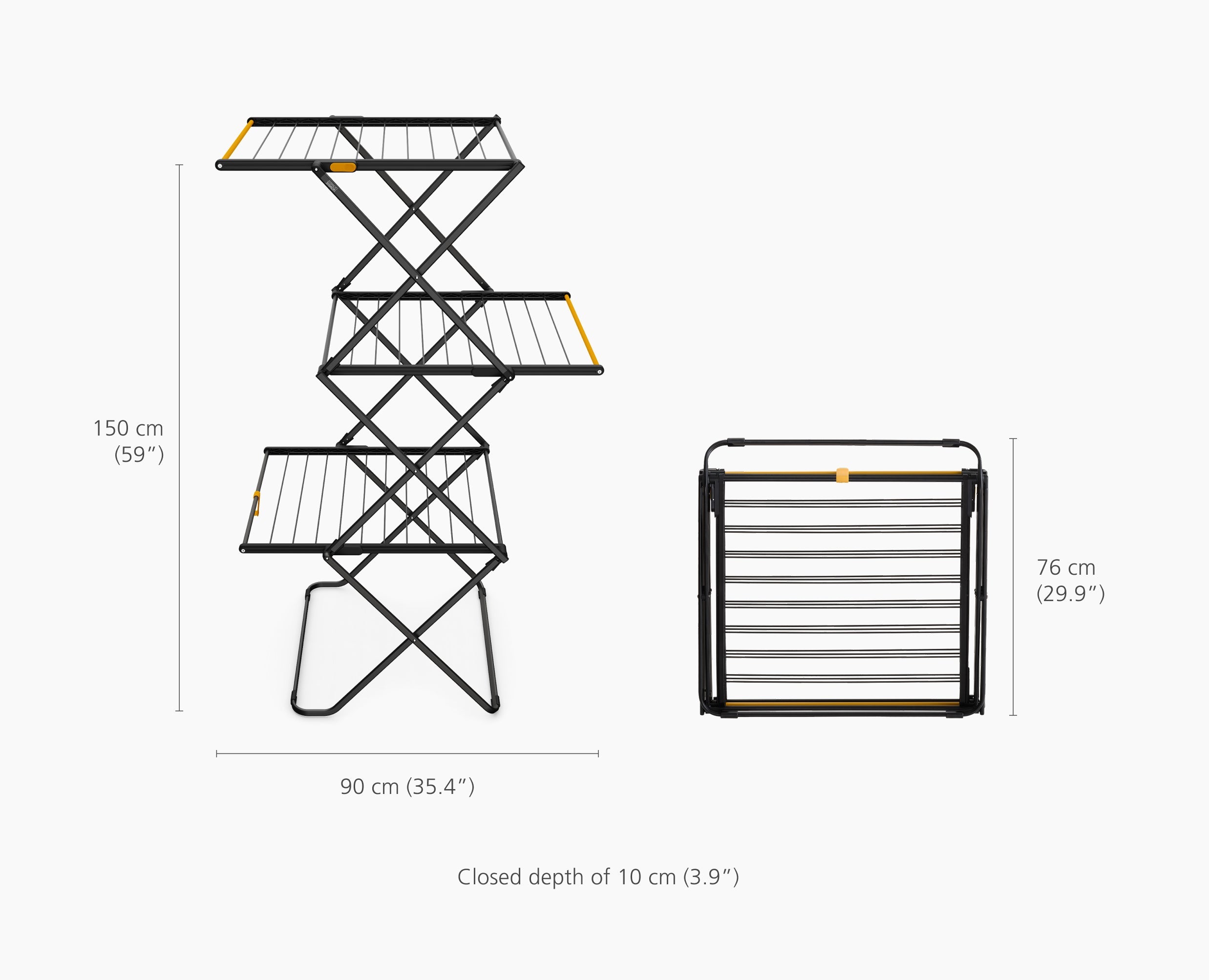 AirFrame™ Max 21m Folding Airer with Long Garment Hanging Rails