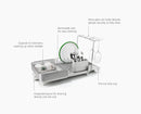Extend™ Steel Plus Expandable Stone Dish Drainer with Wine Glass Rack